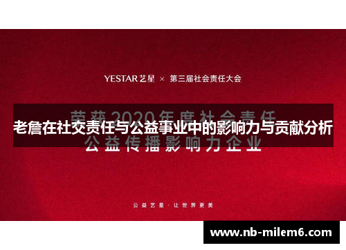 老詹在社交责任与公益事业中的影响力与贡献分析